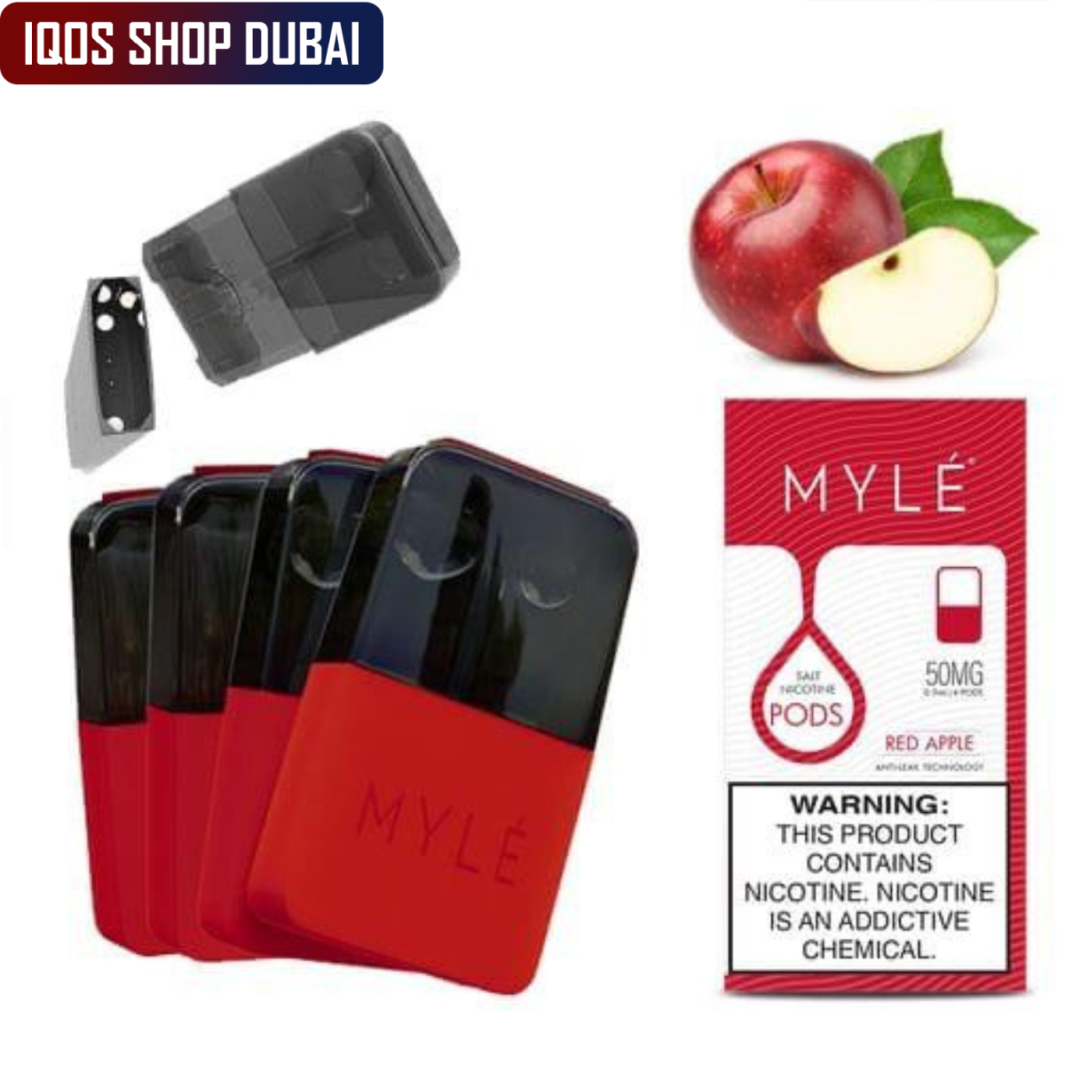 MYLE V4 Red Apple Magnetic Pods 50mg in Dubai UAE