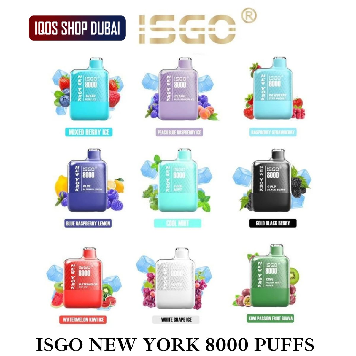 ISGO New York 8000 Puffs Disposable Vape in Dubai UAE