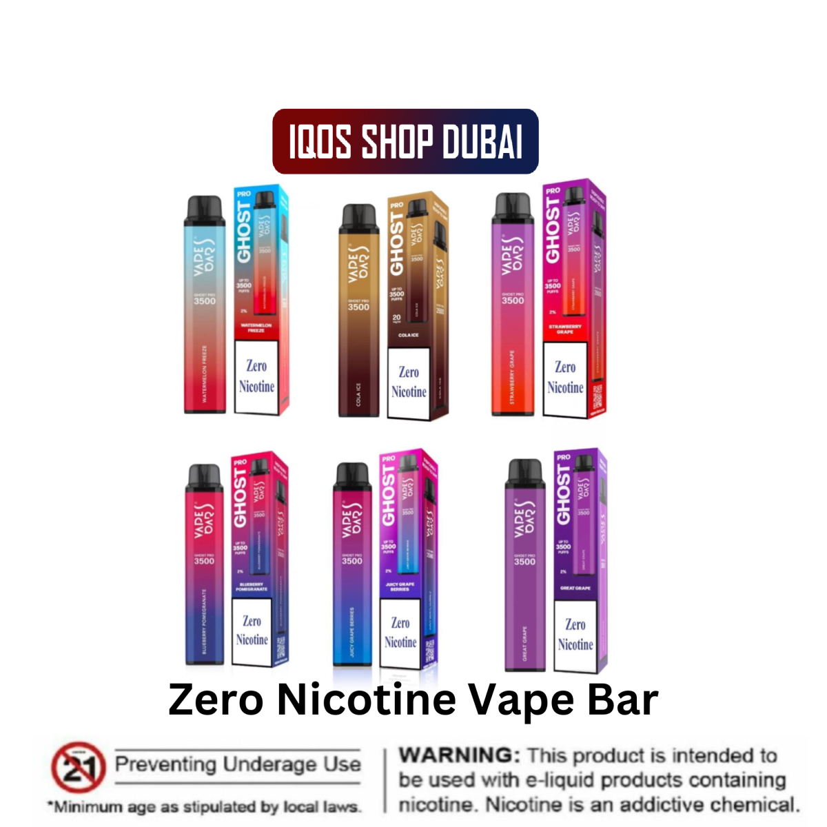 Zero Nicotine Vape Bar Ghost Pro 3500 Puffs in UAE