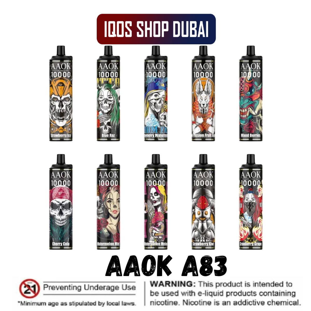AAOK A83 11000 Vape Disposable Puffs in UAE
