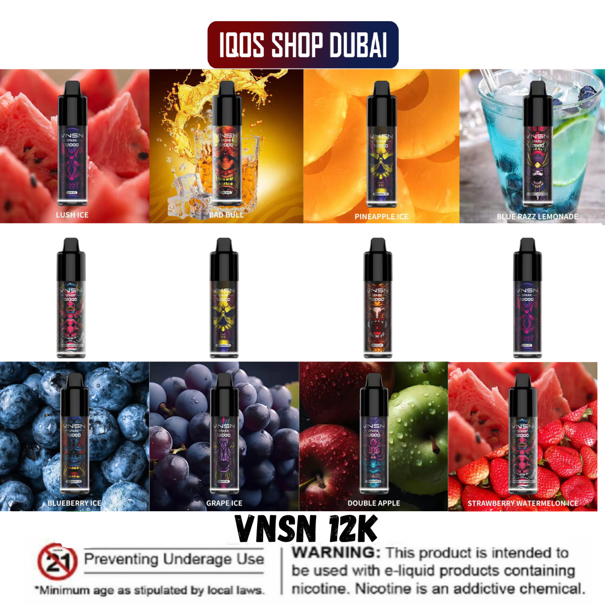 VNSN SPARK 12000 VAPE DISPOSABLE PUFFS IN UAE